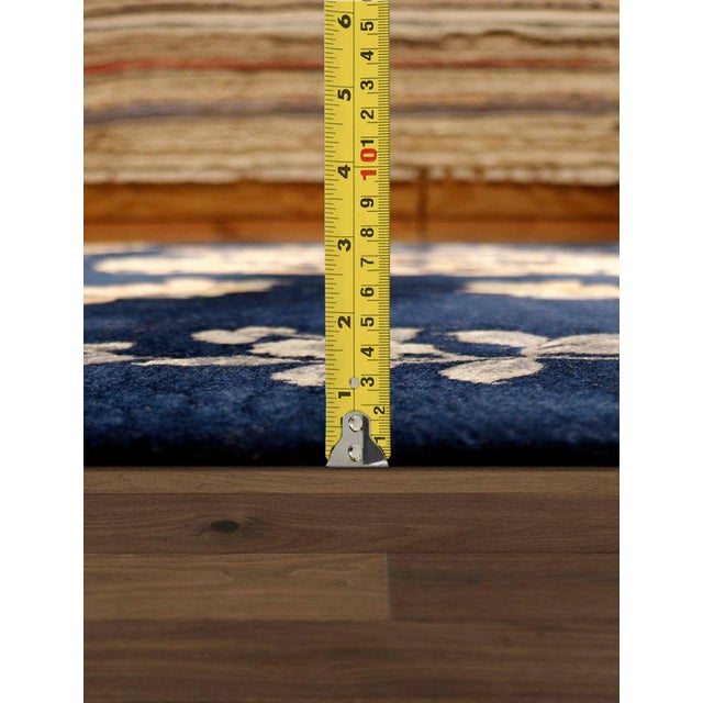 1910s Pasargad Home Antique Art Deco Navy Area Rug, 7'10'' X 10' 3'' For Sale - Image 5 of 6