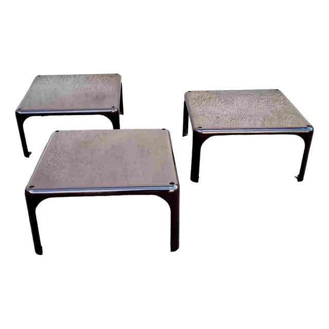 Stackable Model Demetrio 45 Side Tables by Vico Magistretti for Artemide, Italy, 1970s, Set of 3 For Sale
