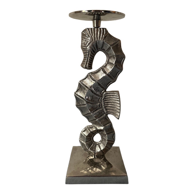 1990s Barclay Buyers Seahorse Silver Candle Holder