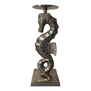 1990s Barclay Buyers Seahorse Silver Candle Holder