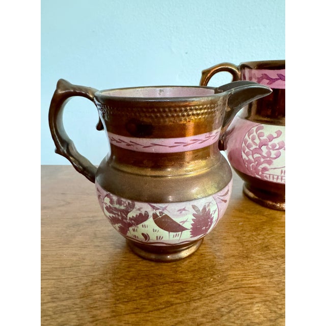 Antique Pink Luster Creamers- Set of 2 For Sale - Image 10 of 10