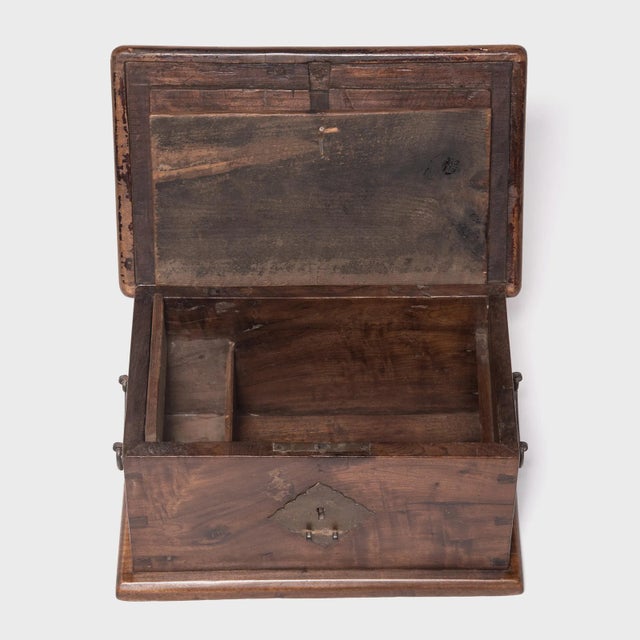 Brown Chinese Studded Lock Box, C. 1800 For Sale - Image 8 of 11