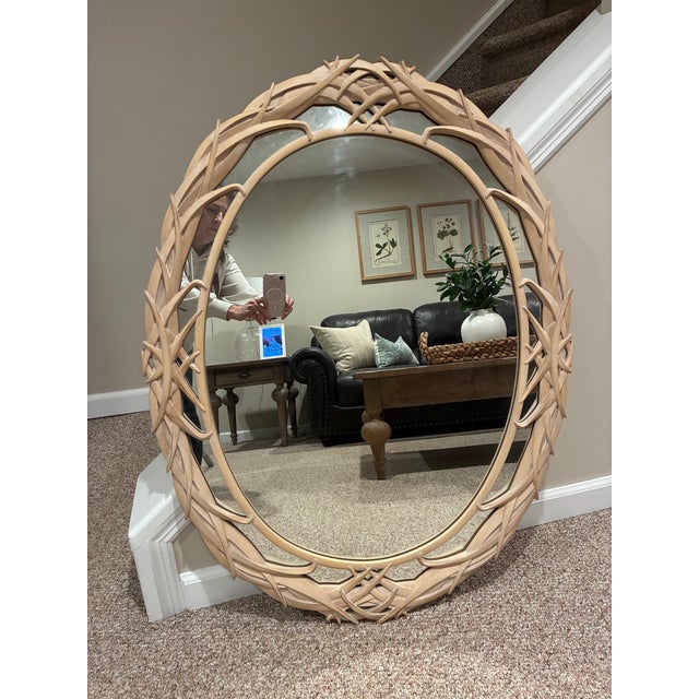 Vintage Carolina “Palm Frond” Oval Wall Mirror For Sale - Image 17 of 17
