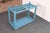 Large vintage robin's egg blue painted wooden stand (ca. 1910-1920, USA). Elegant, yet practical design crafted with 24...
