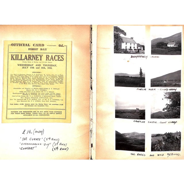 Paper Irlanda 1946 Leather Bound Scrapbook For Sale - Image 7 of 11