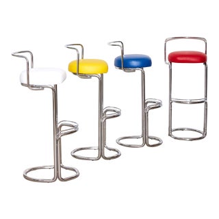 1970s Vintage Italian Bar Stools- Set of 4 For Sale