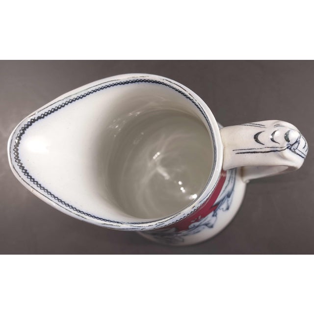 Uk Circa 1876 - 1880 Ceramic Milk Pitcher Red Black Ivy Attributed to Stephen Clive & Co For Sale - Image 4 of 7