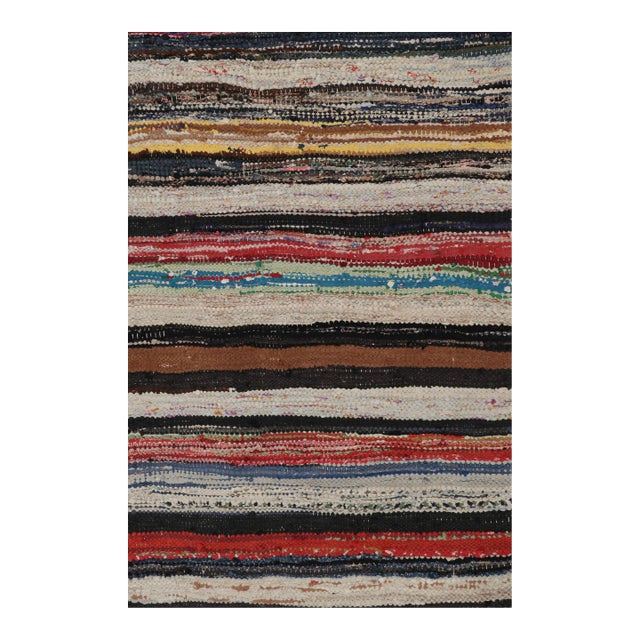 Vintage Shahsavan Persian Kilim Runner With Polychromatic Stripes - Rug & Kilim For Sale