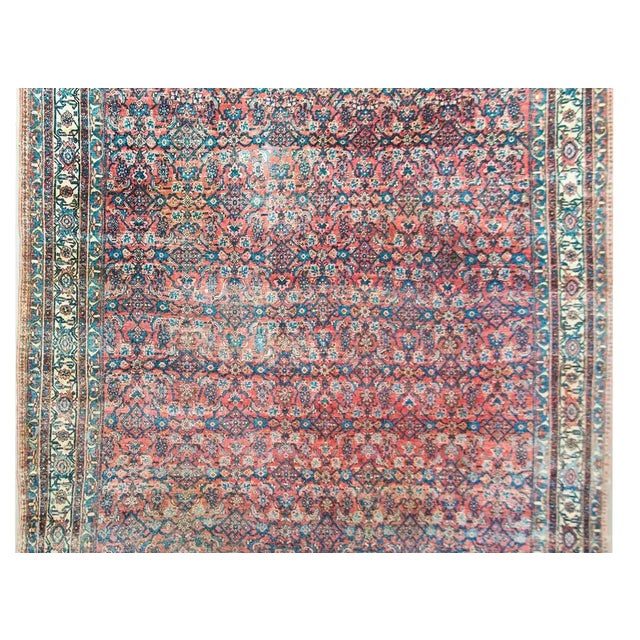 An incredible late 19th century Persian Bidder rug with the most beautiful all-over trellis and floral pattern surrounded...