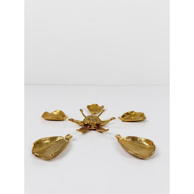 Vintage Brass Metal Flower Ashtray in the style of Gucci with Removable Petals, 1970s For Sale - Image 16 of 17
