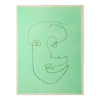 "Faces Volume 1 Piece 9" Contemporary Abstract Face Pastel Drawing For Sale