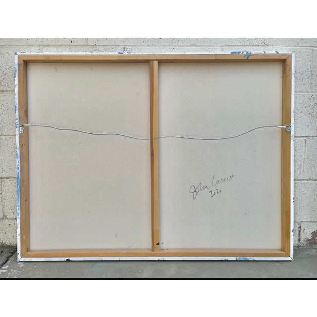 2020s Large Abstract Painting in Reds by Artist John Luckett, 48” X 60” For Sale - Image 5 of 6