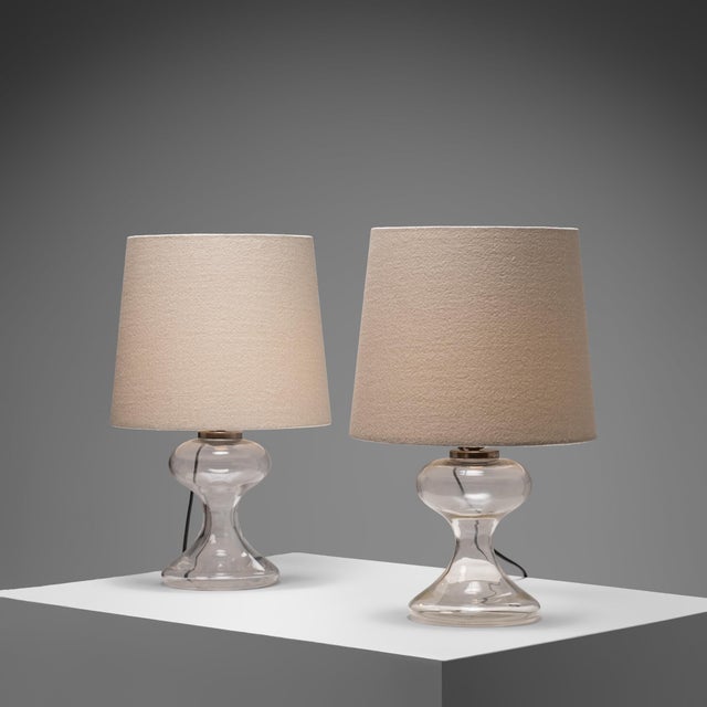 Ivory Ml1 Sculptural Table Lamp in Glass with Rubelli Shade by Ingo Maurer, 1970s, Set of 2 For Sale - Image 8 of 8