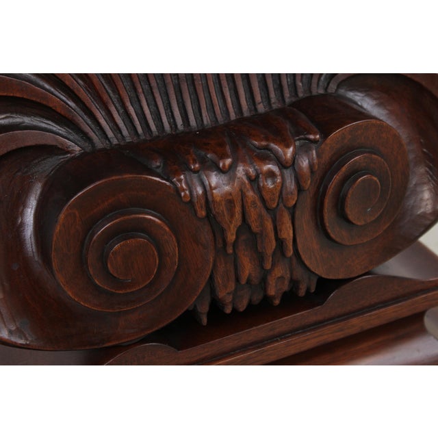 Edward Wormley for Dunbar Mahogany Shell Carved Table For Sale - Image 11 of 14