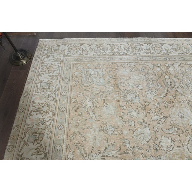 1970s Vintage Persian Handknotted Wool Orange Oversize Area Rug For Sale - Image 10 of 11