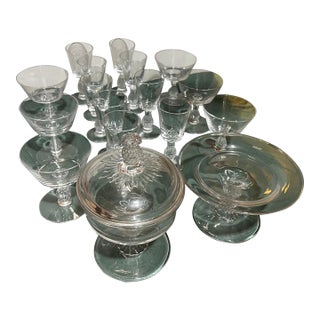 1970s Collection of Glasses and Serving Pieces With Pineapple Stems - 18 pcs For Sale