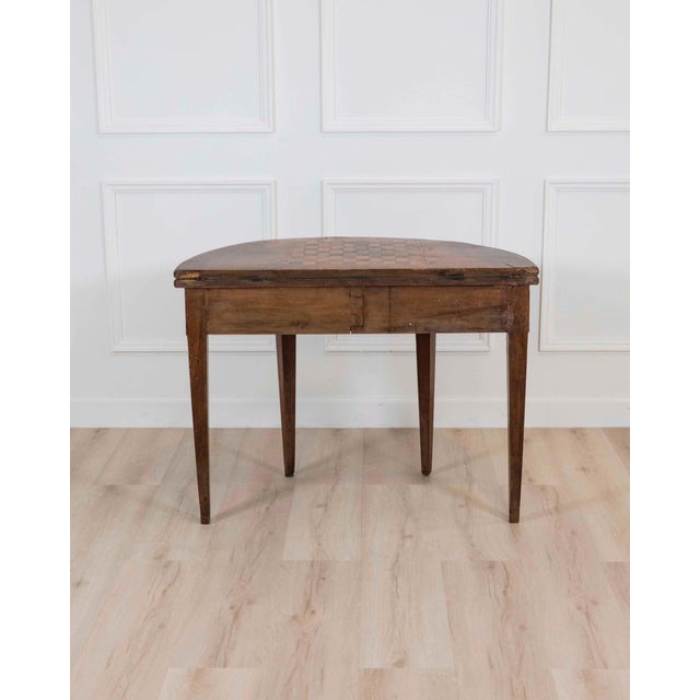 Early 19th Century Walnut Half-Moon Game Table For Sale - Image 9 of 11