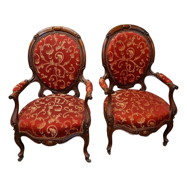 Antique Louis-Philippe Mahogany Chairs, 1800s, Set of 2 For Sale