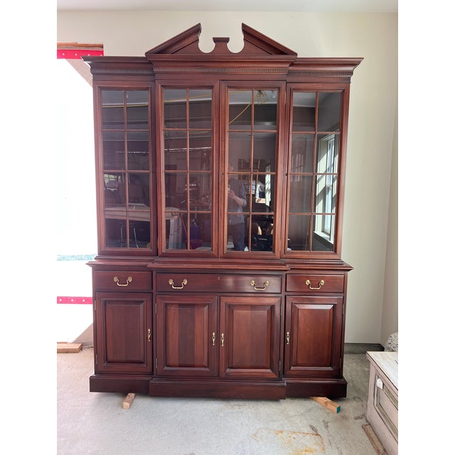 Chippendale China Cabinet Hutch Solid Mahogany For Sale - Image 13 of 13
