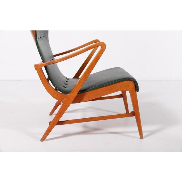 Architectural Swedish Armchair by Axel Larsson, 1950s For Sale - Image 4 of 5