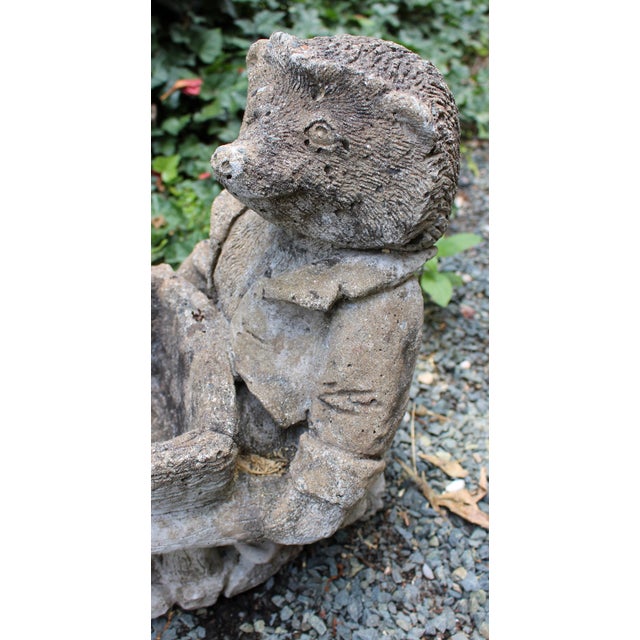 Mid 20th Century Mid-20th Century English Cast Stone Hedgehog With Wheelbarrow For Sale - Image 5 of 5