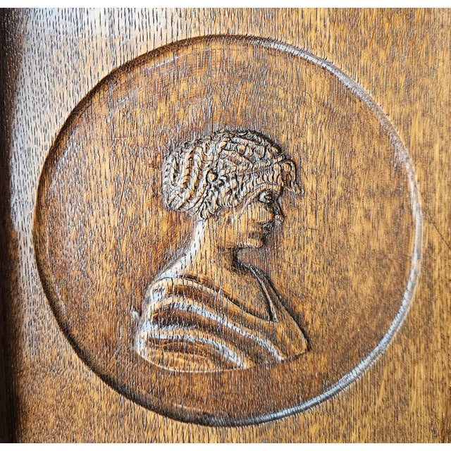 Glass Dutch Entryway Wall Coat Rack in Carved Wood with Central Mirror, 1950s For Sale - Image 7 of 15