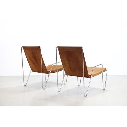 Bachelor Chairs in Leather by Verner Panton for Fritz Hansen, 1950s, Set of 2 For Sale - Image 3 of 7