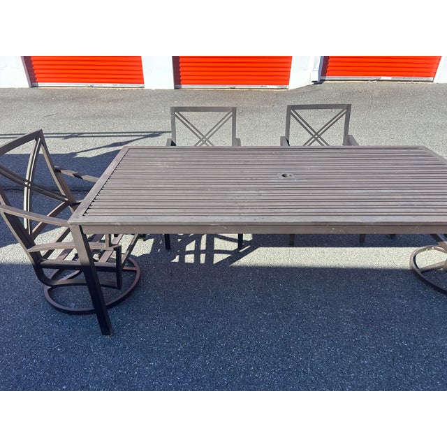 2010s Aluminum Patio Set Table and 6 Chairs For Sale - Image 5 of 9