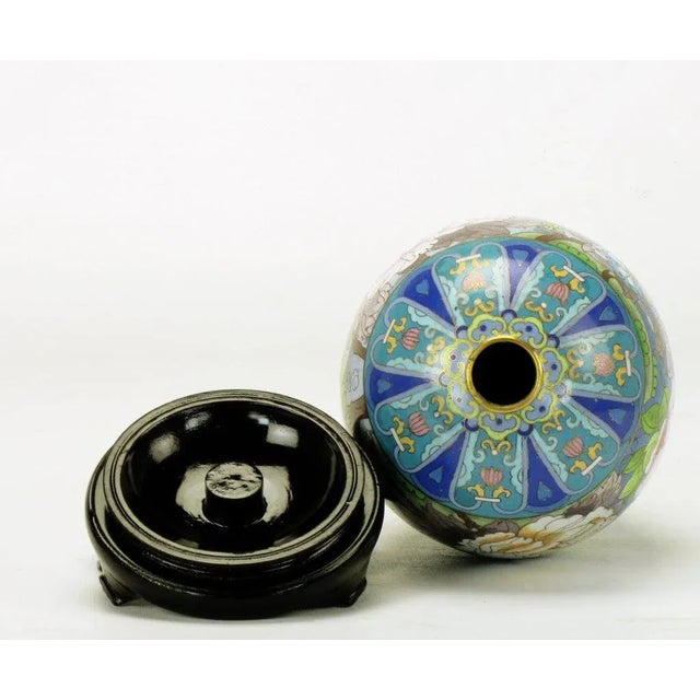 Metal Colorful Cloisonne Eggs - a Pair For Sale - Image 7 of 11