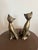 Metal Vintage Mid-Century Modern Brass Cat Sculptures – Pair – Made in Korea For Sale - Image 7 of 12