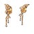 1960s 1960s Mid-Century Two-Tone Gold Diamond Leaf Drop Earrings, A Pair For Sale - Image 5 of 11