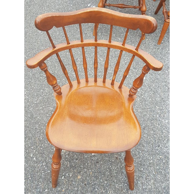 Mid 20th Century Ethan Allen Heirloom Maple Comb Back Windsor Dining Chairs - Set of 5 For Sale - Image 11 of 11