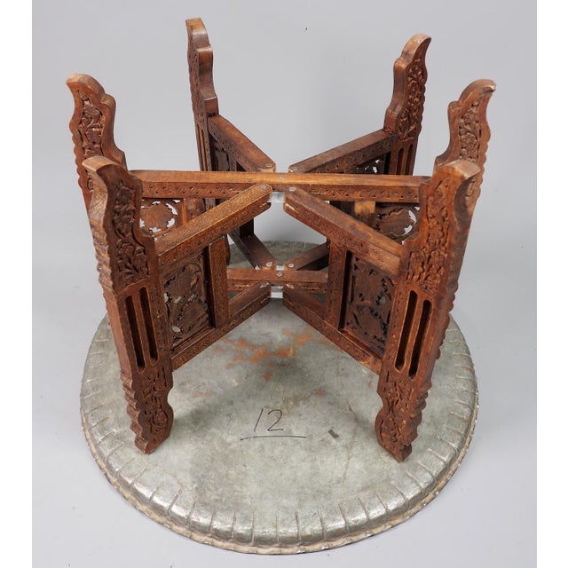 Oriental Islamic Engraved Copper Table Tray, 1930s For Sale - Image 13 of 17