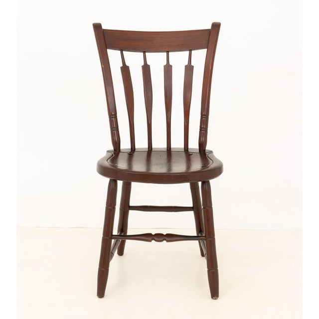 American Slat Back Maple Dining Chairs, 6 For Sale In New York - Image 6 of 8