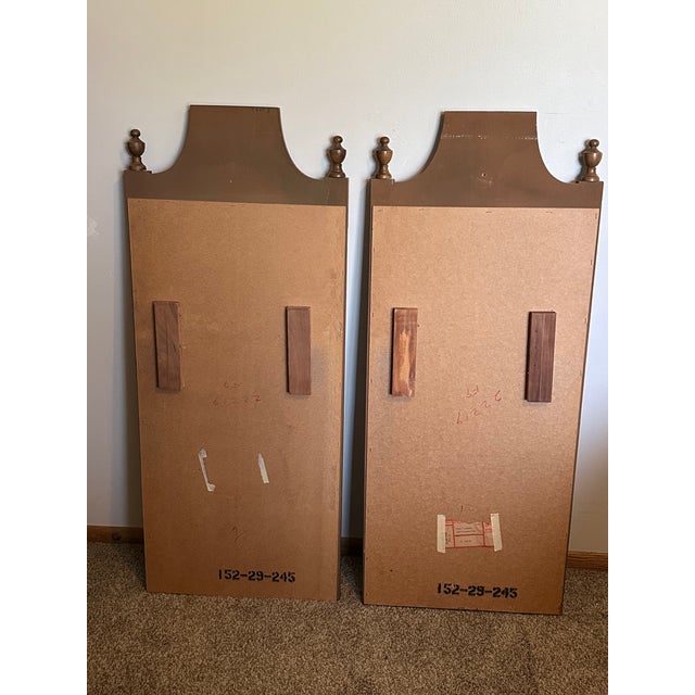 Bassett Furniture Pair of Vintage Bassett Furniture Staunton Collection Pecan Dresser Mirrors For Sale - Image 4 of 9
