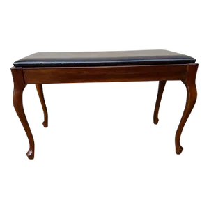 Late 20th Century Vintage Queen Anne Style Piano Footstool or Ottoman by Kimball Co With Cushion