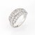 Finely detailed vintage mid-century diamond band (circa 1950s to 1960s) crafted in platinum. Centre set French cut...