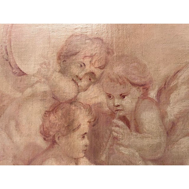 Putti, 19th Century, Oil Paintings on Canvas, Set of 2 For Sale - Image 13 of 18