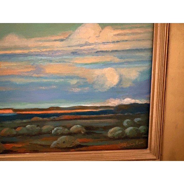 Vintage Skyscape Oil Painting on Canvasboard For Sale In Savannah - Image 6 of 11