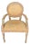 French Louis XVI Medallion Back Armchair With Crème-Peinte Distressed Finish For Sale