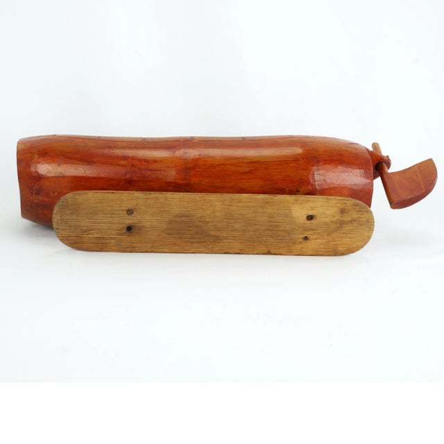 Wood Chinese Carved Bamboo Junk Boat Circa 1920's For Sale - Image 7 of 11