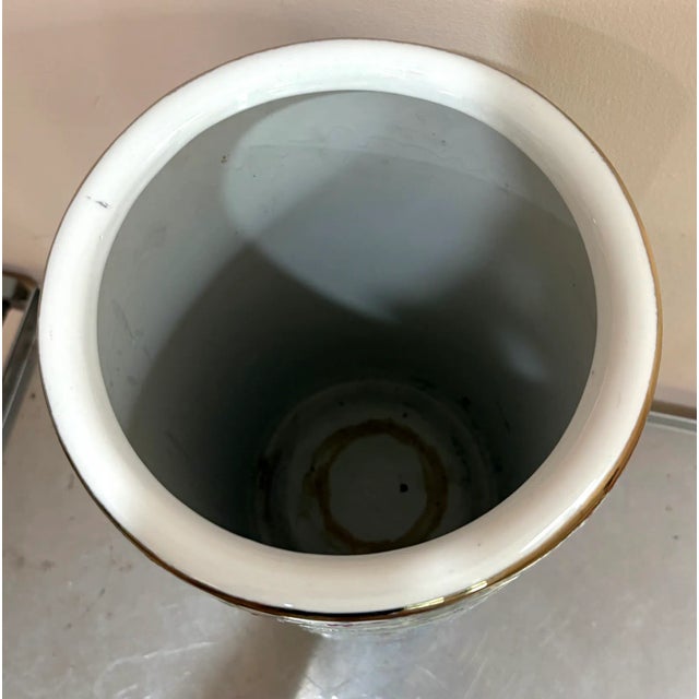 Hand-Painted Chinese Ceramic Gilt Umbrella Stand For Sale - Image 6 of 6