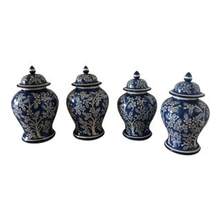 1970s Pottery Ginger Jars- Set of 4 For Sale