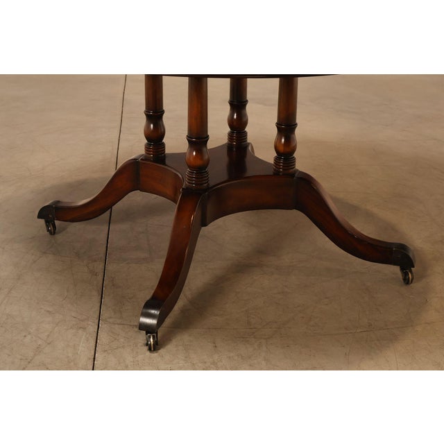 Theodore Alexander Regency Style Flame Mahogany Round Expanding Dining Table For Sale - Image 9 of 18