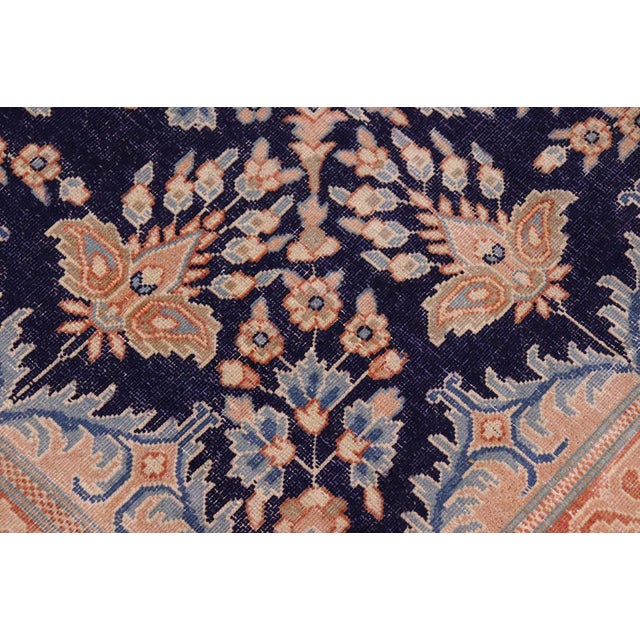 Shabby Chic Vintage 1990's Blue/Brown Wool Rug - 9'10'' X 12'8'' For Sale In New York - Image 6 of 10