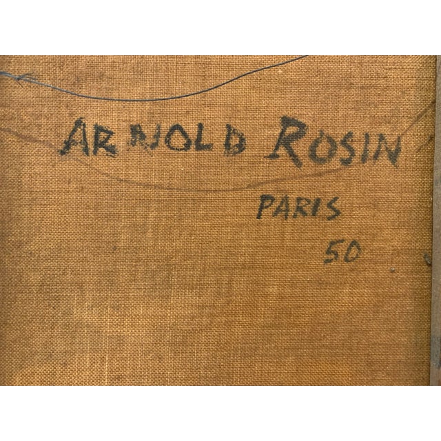 Arnold Rosin Framed 1950 French Cubist Still Life Oil Painting For Sale - Image 12 of 13