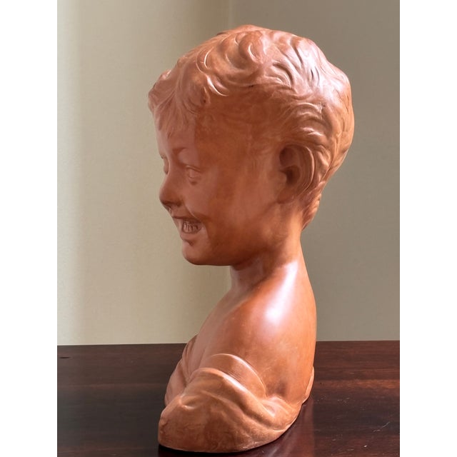Terra Cotta Mid-20th Century Italian Terracotta Bust For Sale - Image 8 of 15