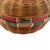 English Antique Round Lidded Painted Wicker Sewing Basket With Red & Green Decoration For Sale - Image 3 of 6