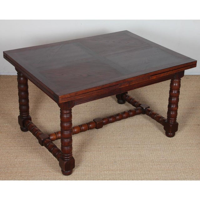 French Extendable Dining Table, 1940s For Sale - Image 4 of 10
