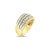 Contemporary Four Row Vintage Diamond Wedding Band 14k Two-Toned Gold, Size 6.5 For Sale - Image 3 of 4